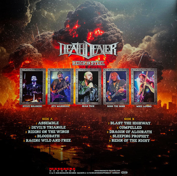 Death Dealer  – Reign Of Steel  ,  Gatefold , Limited Edition, Red w/Black Splatter