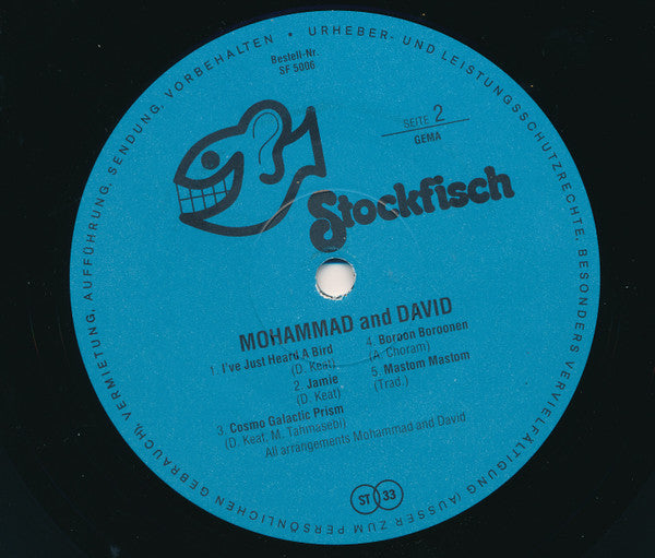 Mohammad* & David* – Persian-American Rhythm'n Blues  ,  1 press DE , 1976
