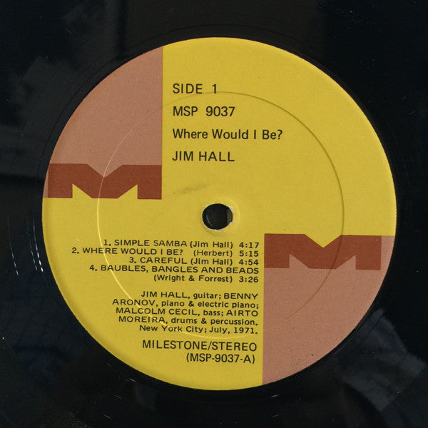 Jim Hall ‎– ...Where Would I Be?    ,  1 press , US