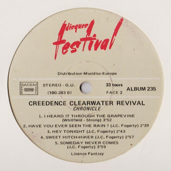Creedence Clearwater Revival Featuring John Fogerty ‎– Chronicle (The 20 Greatest Hits)   , 2 LP, Gatefold