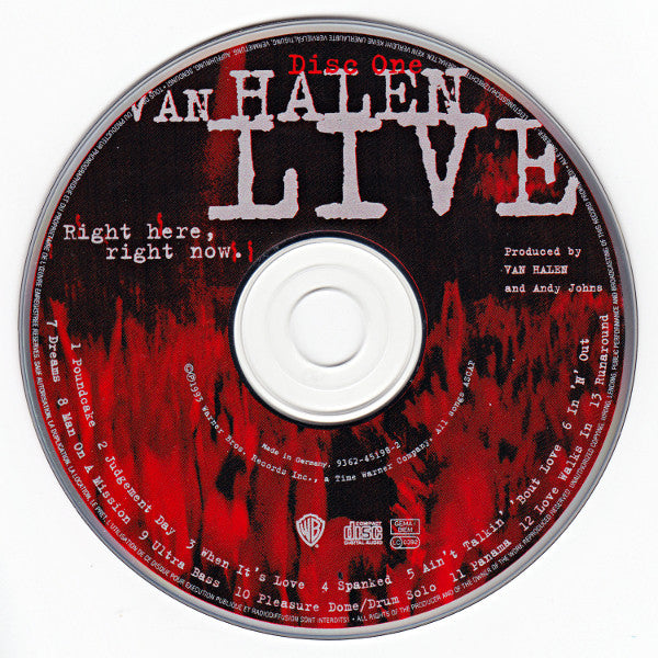 Van Halen – Live: Right Here, Right Now.   ,  2 CD