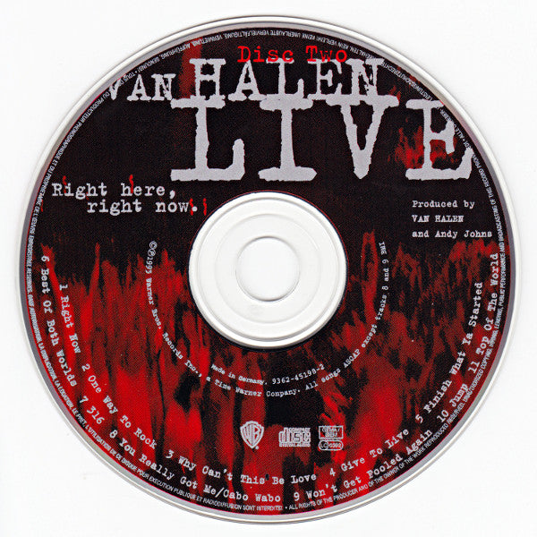 Van Halen – Live: Right Here, Right Now.   ,  2 CD