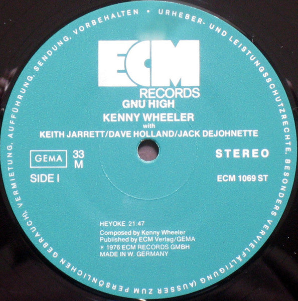 Kenny Wheeler ‎– Gnu High    ,    ECM