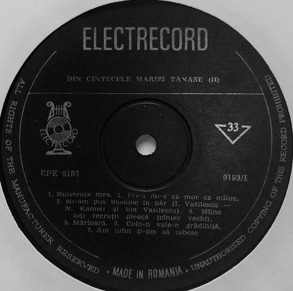 Maria Tănase – II, Black labels