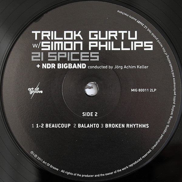 Trilok Gurtu W/ Simon Phillips + NDR Bigband* – 21 Spices, Limited Edition, LP + LP, Single Sided