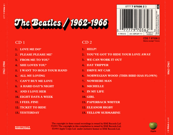 The Beatles – 1962-1966  ,  2 x CD , + 24 page booklet