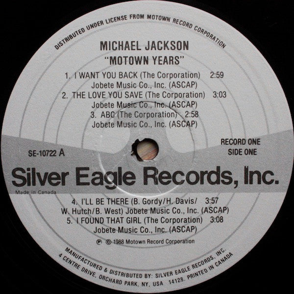 Michael Jackson ‎– The Motown Years ...His Greatest Hits    ,  3LP
