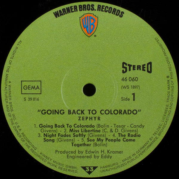 Zephyr– Going Back To Colorado