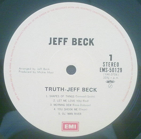 Jeff Beck ‎– Truth   , Japan , cu OBI