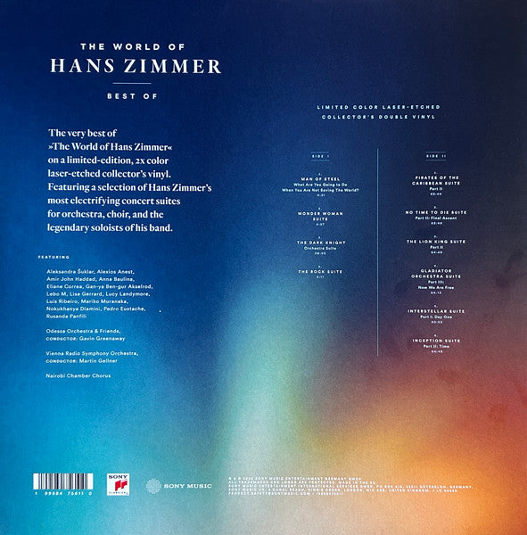 Hans Zimmer – The World Of Hans Zimmer - Best Of  ,  2 LP , gatefold , Single Sided,  Etched color laser , Limited Edition