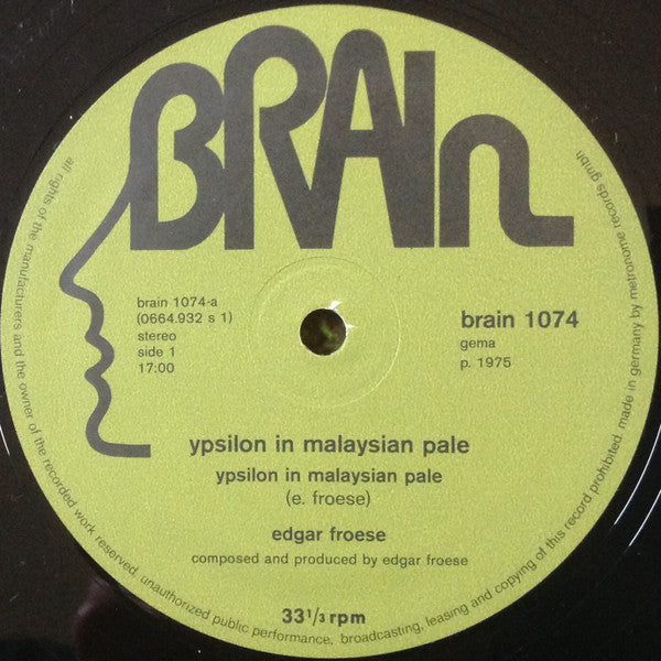 Edgar Froese – Ypsilon In Malaysian Pale   ,  1 press Germany