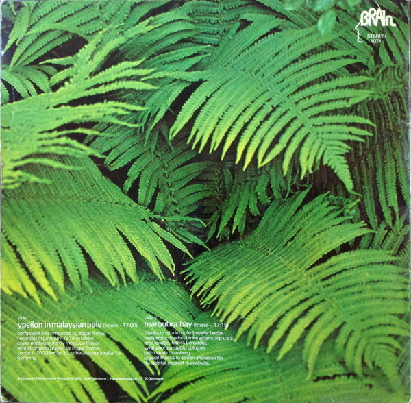 Edgar Froese – Ypsilon In Malaysian Pale   ,  1 press Germany