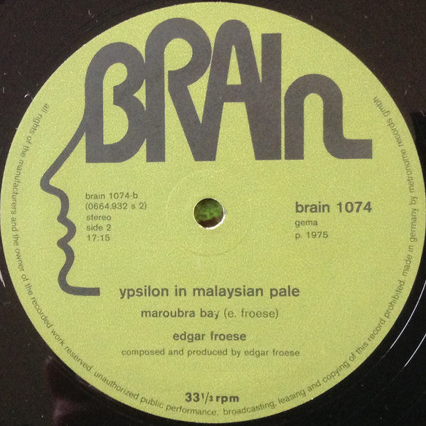Edgar Froese – Ypsilon In Malaysian Pale   ,  1 press Germany