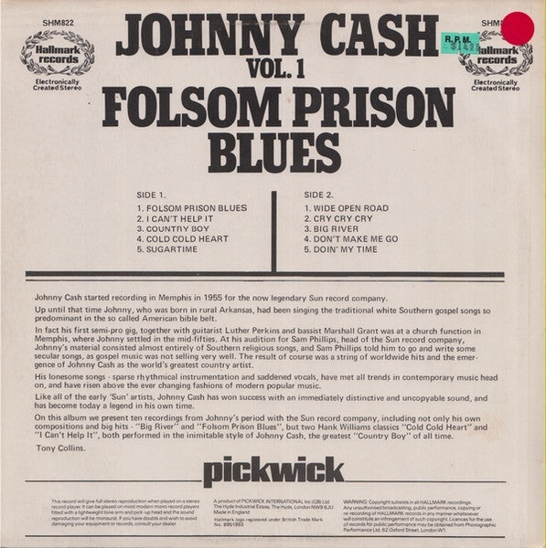 Johnny Cash – Folsom Prison Blues Vol. 1