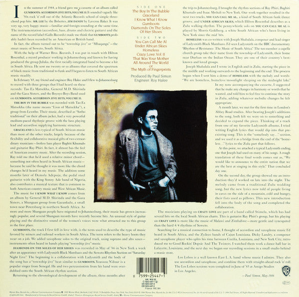 Paul Simon – Graceland, Embossed Sleeve