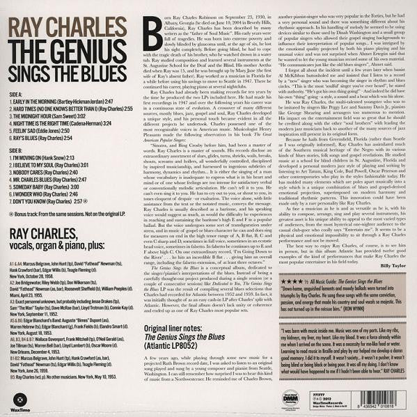 Ray Charles – The Genius Sings The Blues , 180 gram , Limited edition