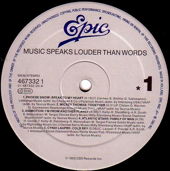 Various – Music Speaks Louder Than Words