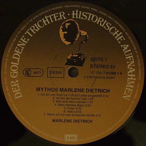 Marlene Dietrich – Mythos Marlene Dietrich   ,  2LP , Gatefold