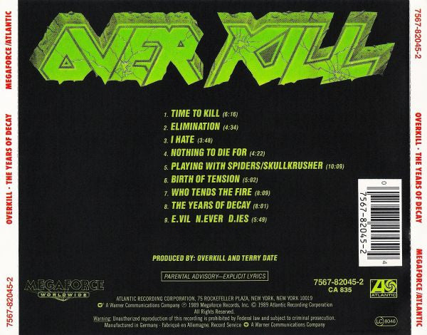 Overkill – The Years Of Decay