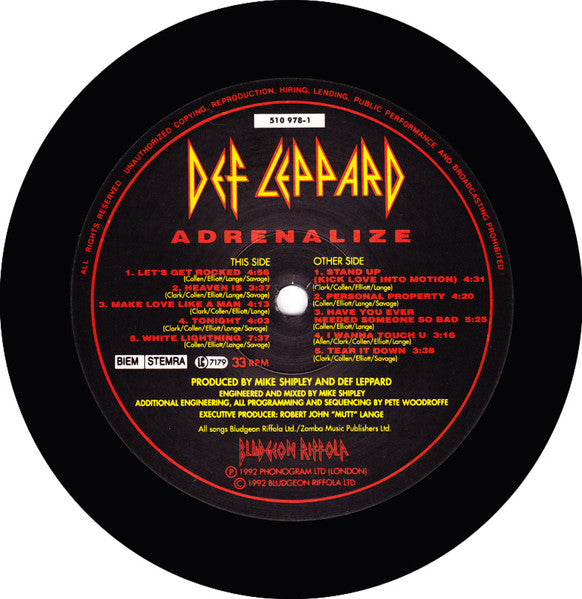 Def Leppard ‎– Adrenalize