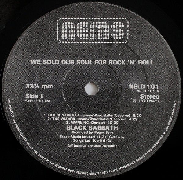 Black Sabbath – We Sold Our Soul For Rock 'N' Roll   ,  2LP , Gatefold