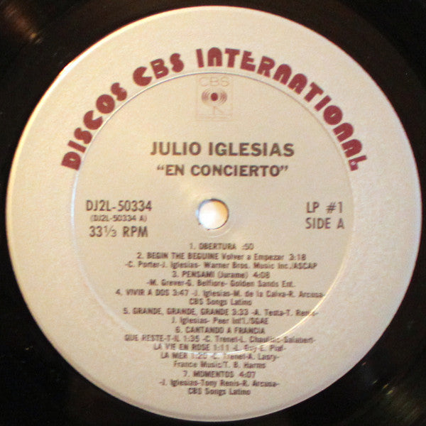 Julio Iglesias – En Concierto   ,  2 LP , Gatefold  , US press