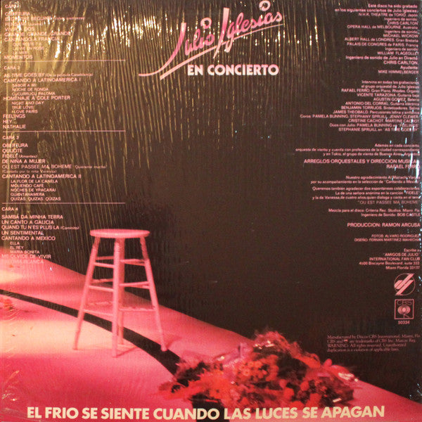Julio Iglesias – En Concierto   ,  2 LP , Gatefold  , US press