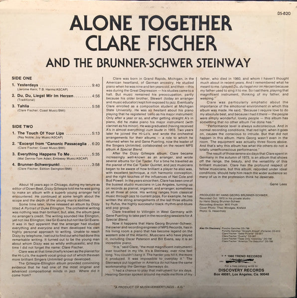 Clare Fischer – Alone Together