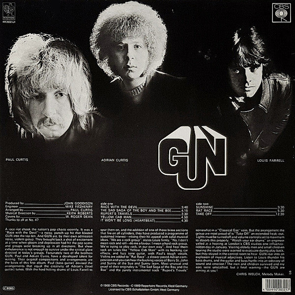 Gun ‎– Gun   ,  white vinyl