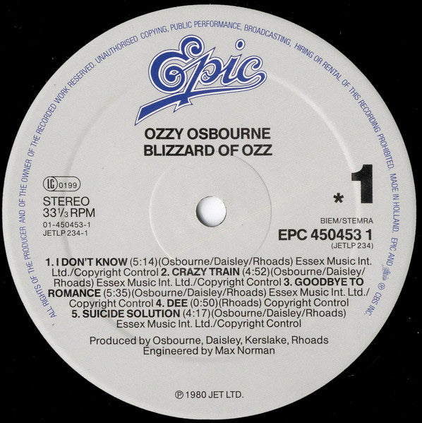 Ozzy Osbourne – Blizzard Of Ozz