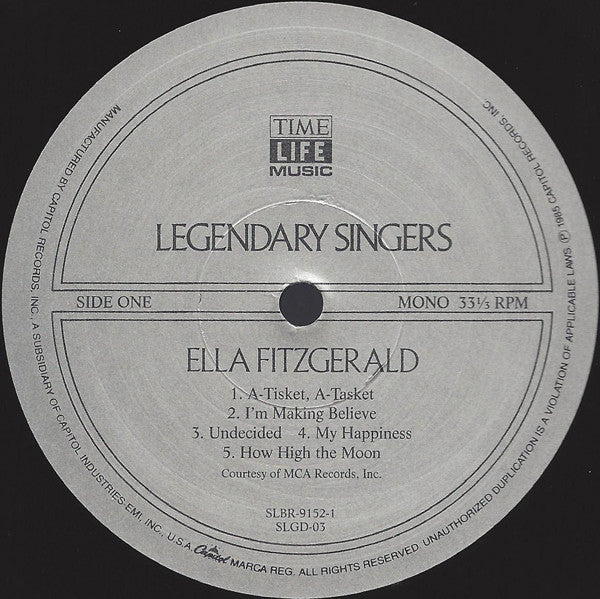 Ella Fitzgerald – Ella Fitzgerald (Legendary Singers)  ,  2 LP , Boxset