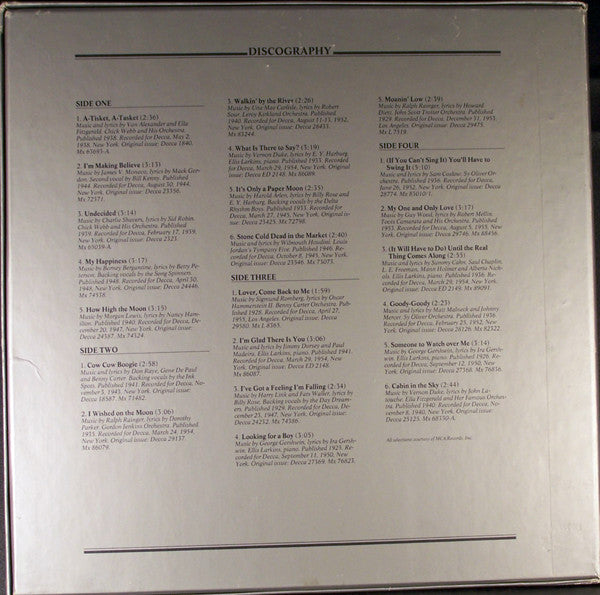 Ella Fitzgerald – Ella Fitzgerald (Legendary Singers)  ,  2 LP , Boxset