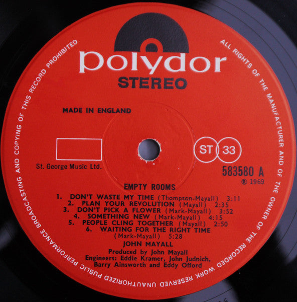 John Mayall ‎– Empty Rooms