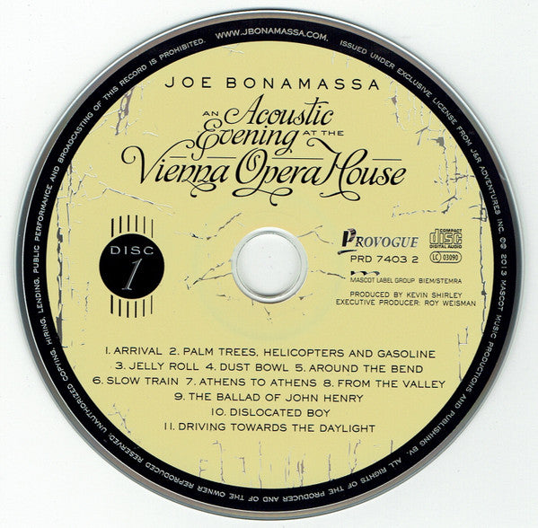 Joe Bonamassa – An Acoustic Evening At The Vienna Opera House, 2xCD