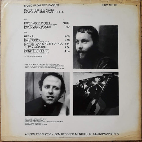 David Holland* / Barre Phillips – Music From Two Basses     , ECM