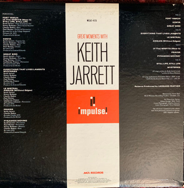 Keith Jarrett – Great Moments With Keith Jarrett,  2xLP