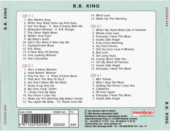 B.B. King – Everyday I Have The Blues,    4xCD