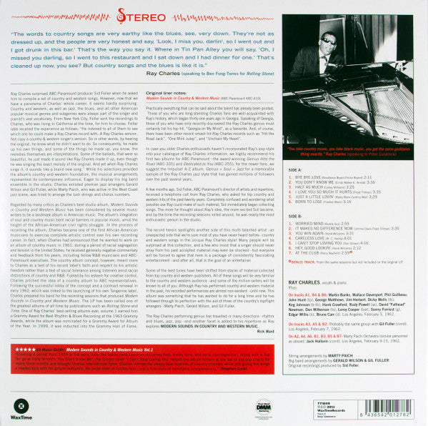 Ray Charles – Modern Sounds In Country And Western Music   ,  180 gram , audiophile pressing