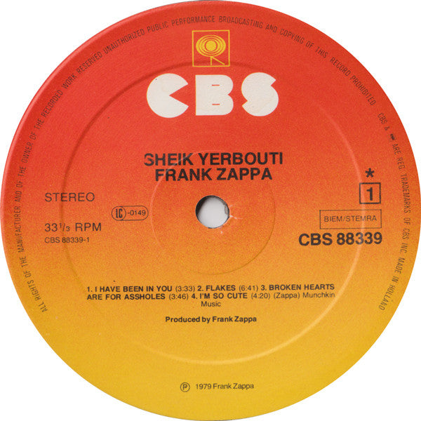 Frank Zappa – Sheik Yerbouti    , 2xLP , Gatefold