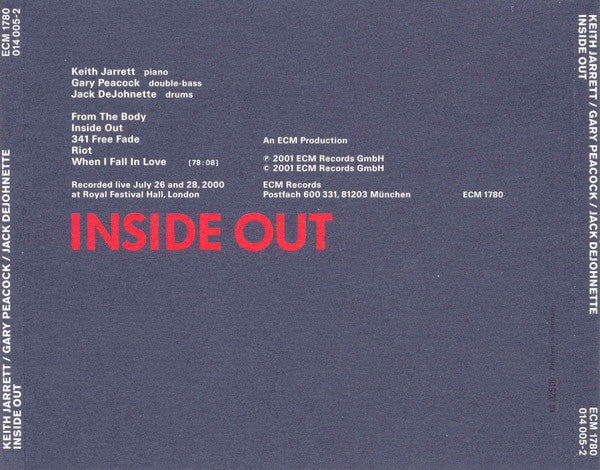 Keith Jarrett / Gary Peacock / Jack DeJohnette – Inside Out