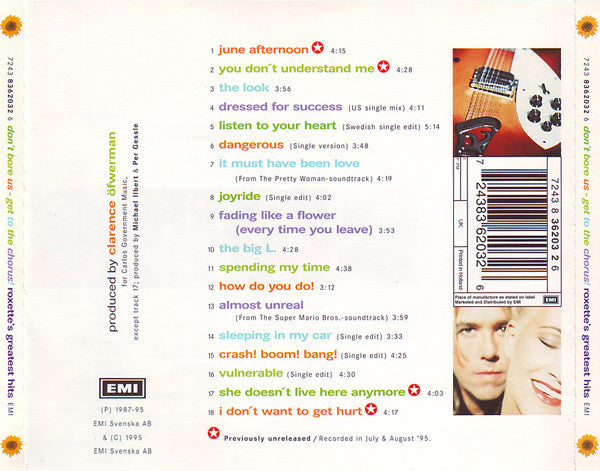 Roxette – Don't Bore Us - Get To The Chorus! (Roxette's Greatest Hits)