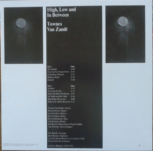 Townes Van Zandt – High, Low And In Between