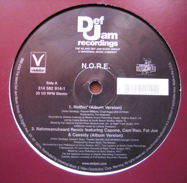 N.O.R.E. – Nothin'     ,   MAXI , 12", 33 ⅓ RPM