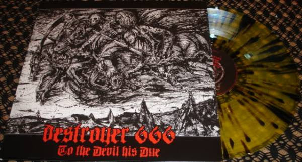 Deströyer 666 – To The Devil His Due   ,  Gatefold , Limited Edition, Yellow & Black Splatter