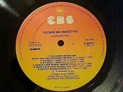 Fleetwood Mac – Fleetwood Mac Greatest Hits  ,  Gatefold