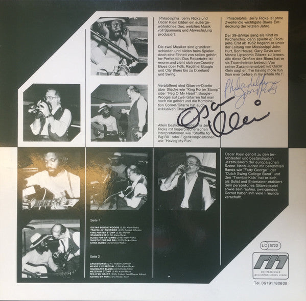 Philadelphia Jerry Ricks* Und Oscar Klein – Guitar Boogie Woogie