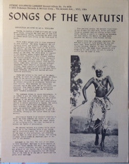 Watutsi* ‎– Songs Of The Watutsi