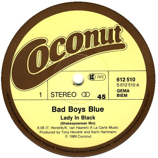 Bad Boys Blue – Lady In Black   ,  Maxi single