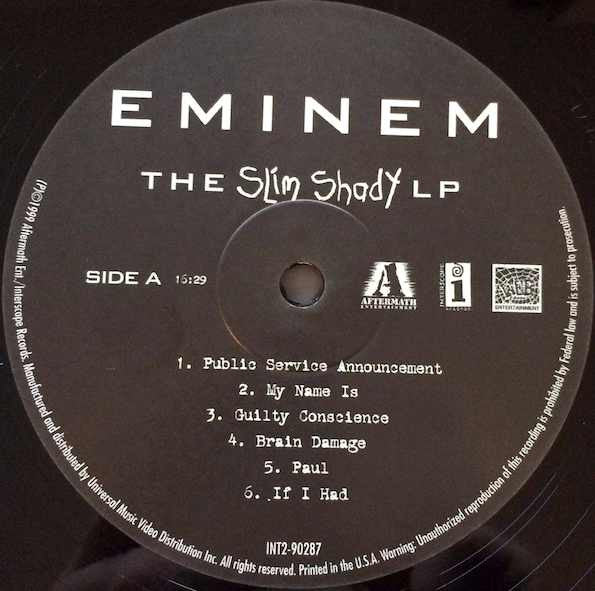 Eminem – The Slim Shady LP   ,  2LP , 180 gramm