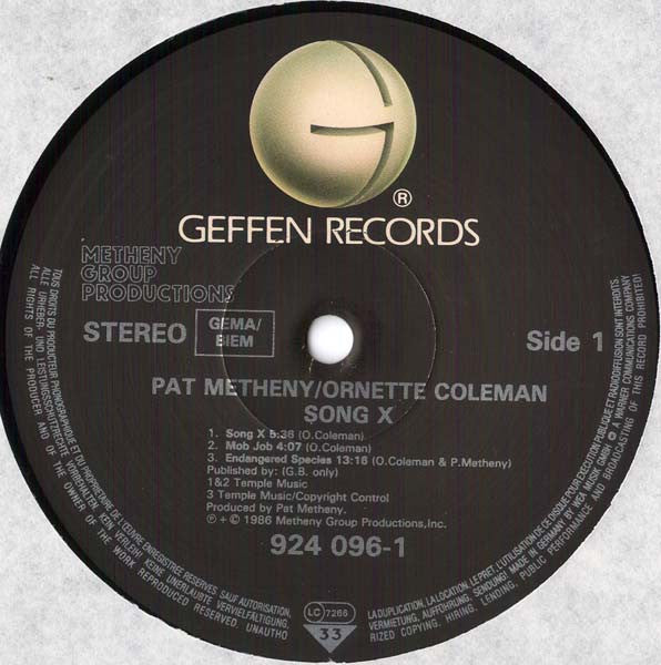 Pat Metheny / Ornette Coleman – Song X